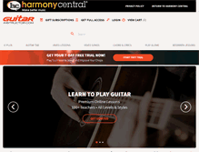 Tablet Screenshot of harmonycentral.guitarinstructor.com
